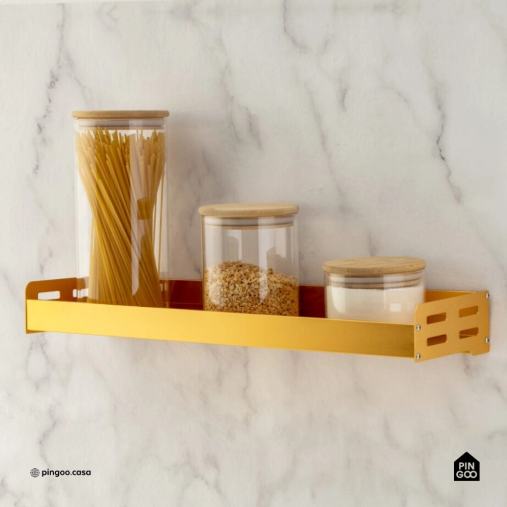 Organizador De Cozinha Suspenso Gourmet Pardal Pingoo.casa - Dourado Organizador De Cozinha Suspenso Gourmet Pardal Pingoo.casa - Dourado