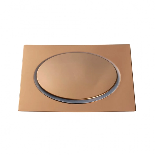 Ralo Click Up Quadrado para Chão 15cm Inox Dourado Rose