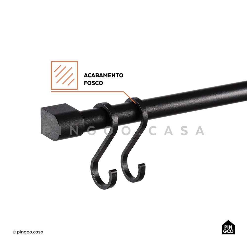 Suporte Organizador De Cozinha Suspenso Garça Preto