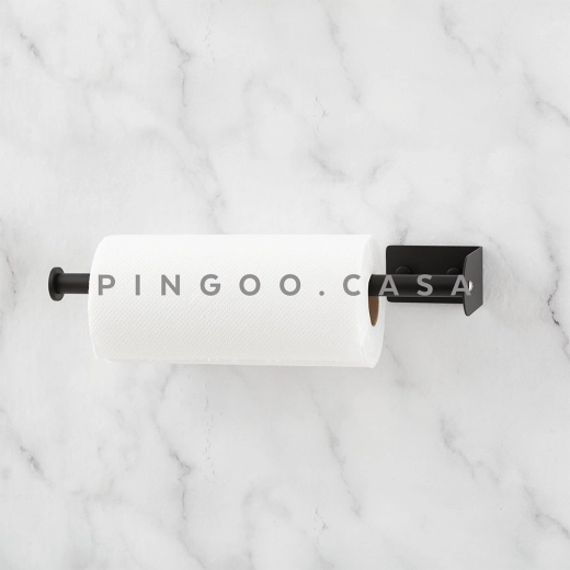 Suporte Papel Toalha para Cozinha Gourmet Aço Inox 304 Biguá Preto