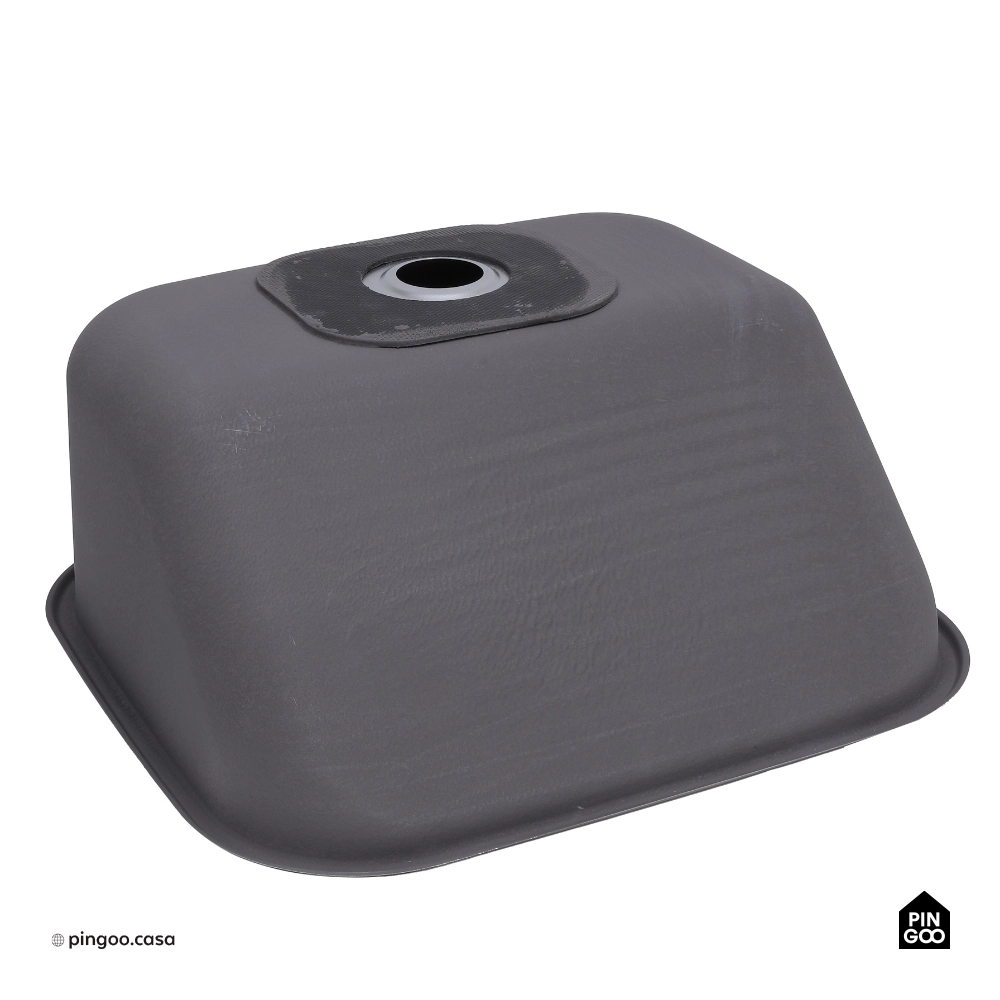 Tanque Inox Monobloco Texturizado 45x45 cm Prata Atikum