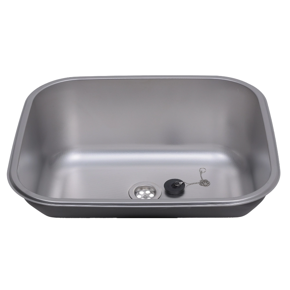 Tanque Inox Monobloco Texturizado 45x45 cm Prata Atikum