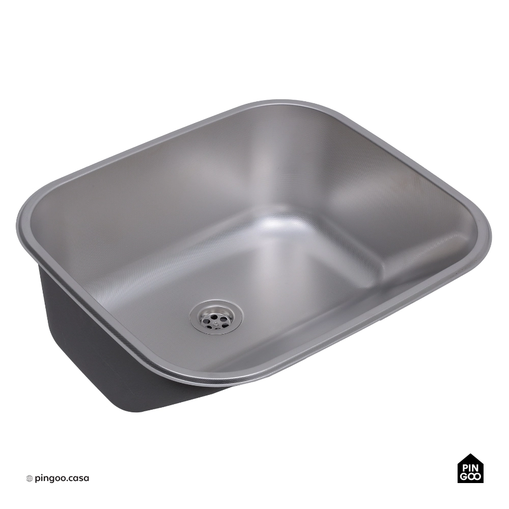 Tanque Inox Monobloco Texturizado 45x45 cm Prata Atikum