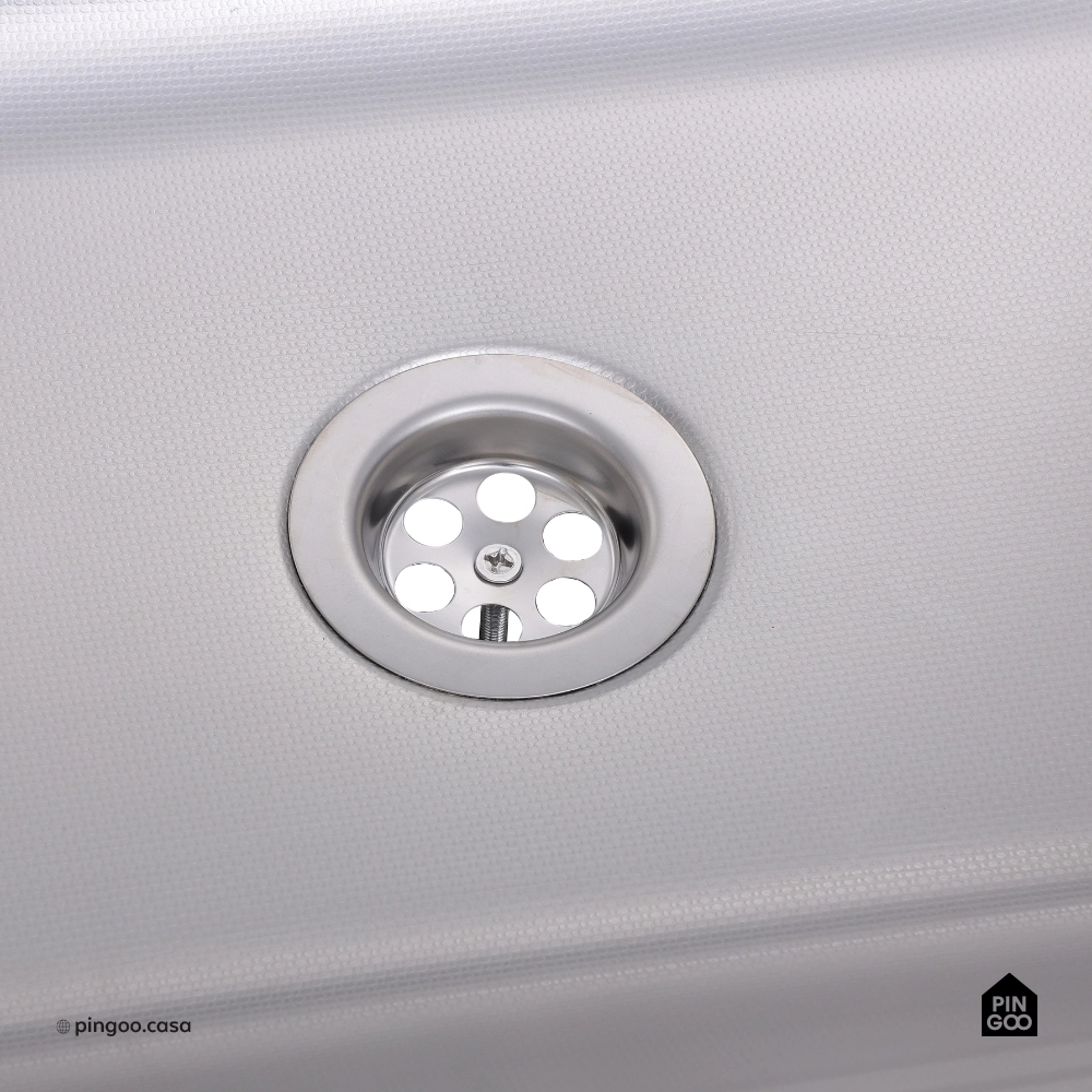 Tanque Inox Monobloco Texturizado 45x45 cm Prata Atikum