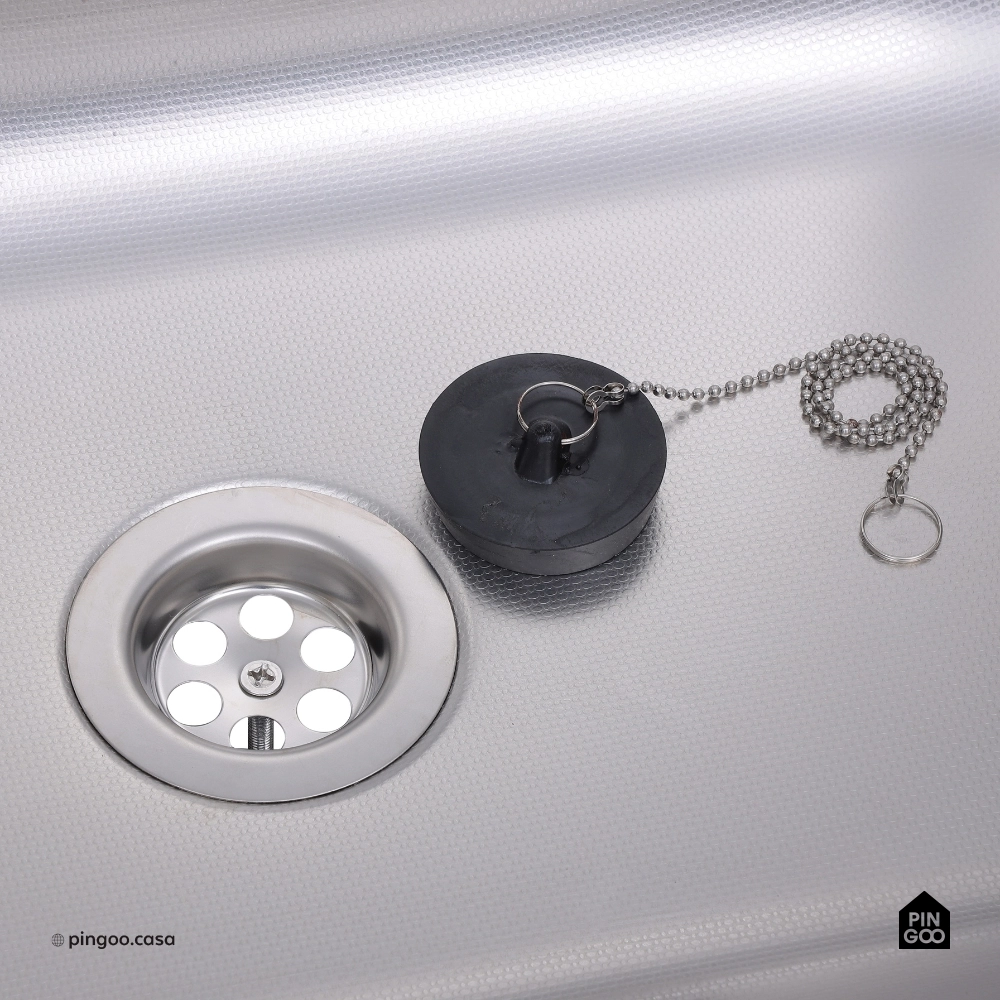 Tanque Inox Monobloco Texturizado 45x45 cm Prata Atikum