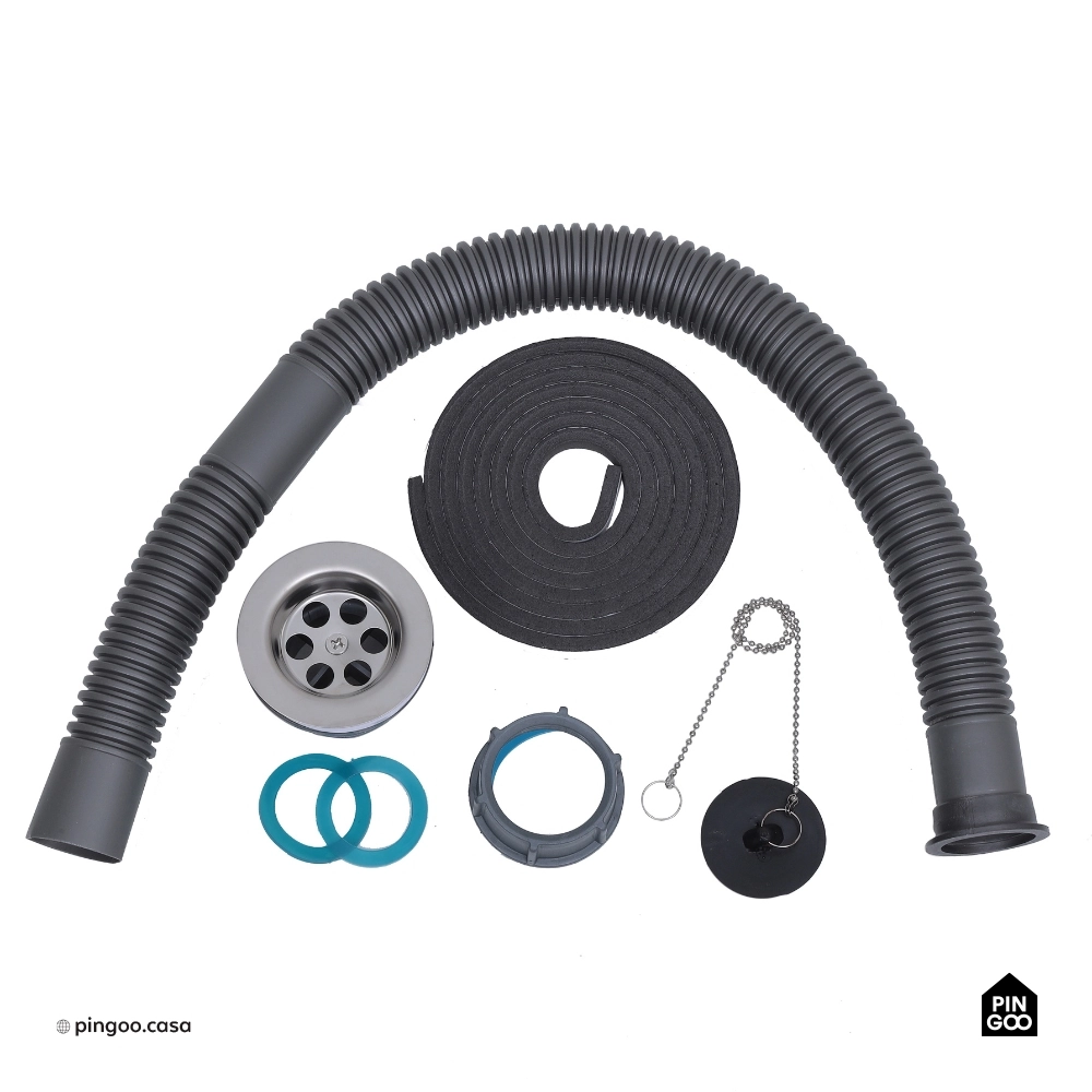 Tanque Inox Monobloco Texturizado 45x45 cm Preto Atikum