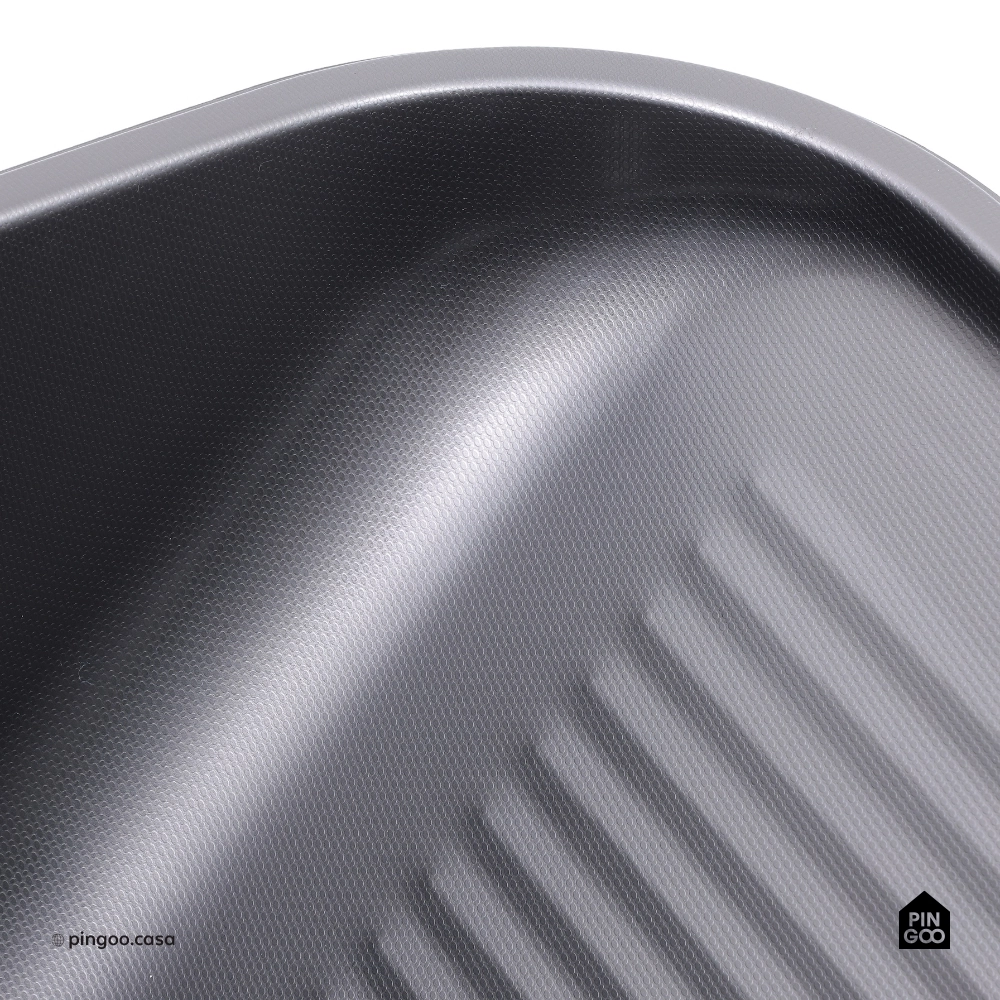 Tanque Inox Monobloco Texturizado 45x45 cm Preto Atikum