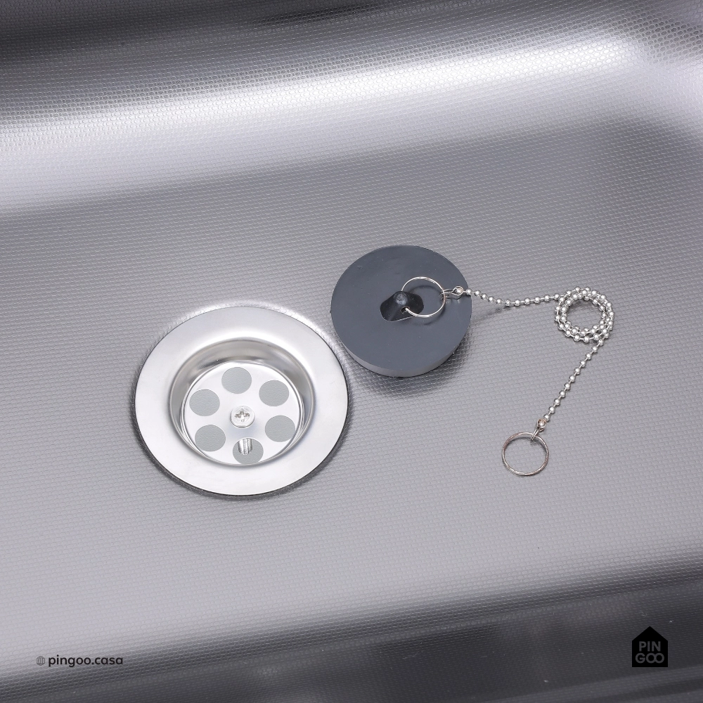 Tanque Inox Monobloco Texturizado 45x45 cm Preto Atikum
