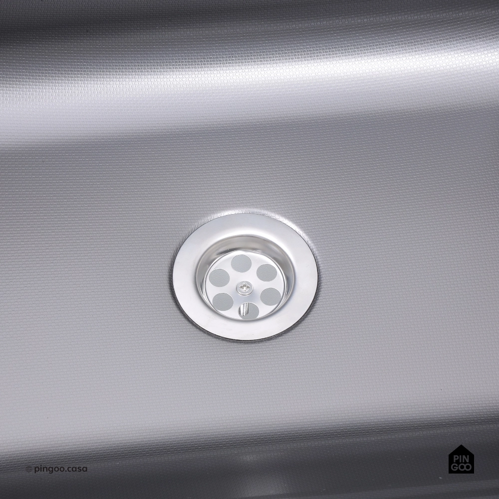 Tanque Inox Monobloco Texturizado 45x45 cm Preto Atikum
