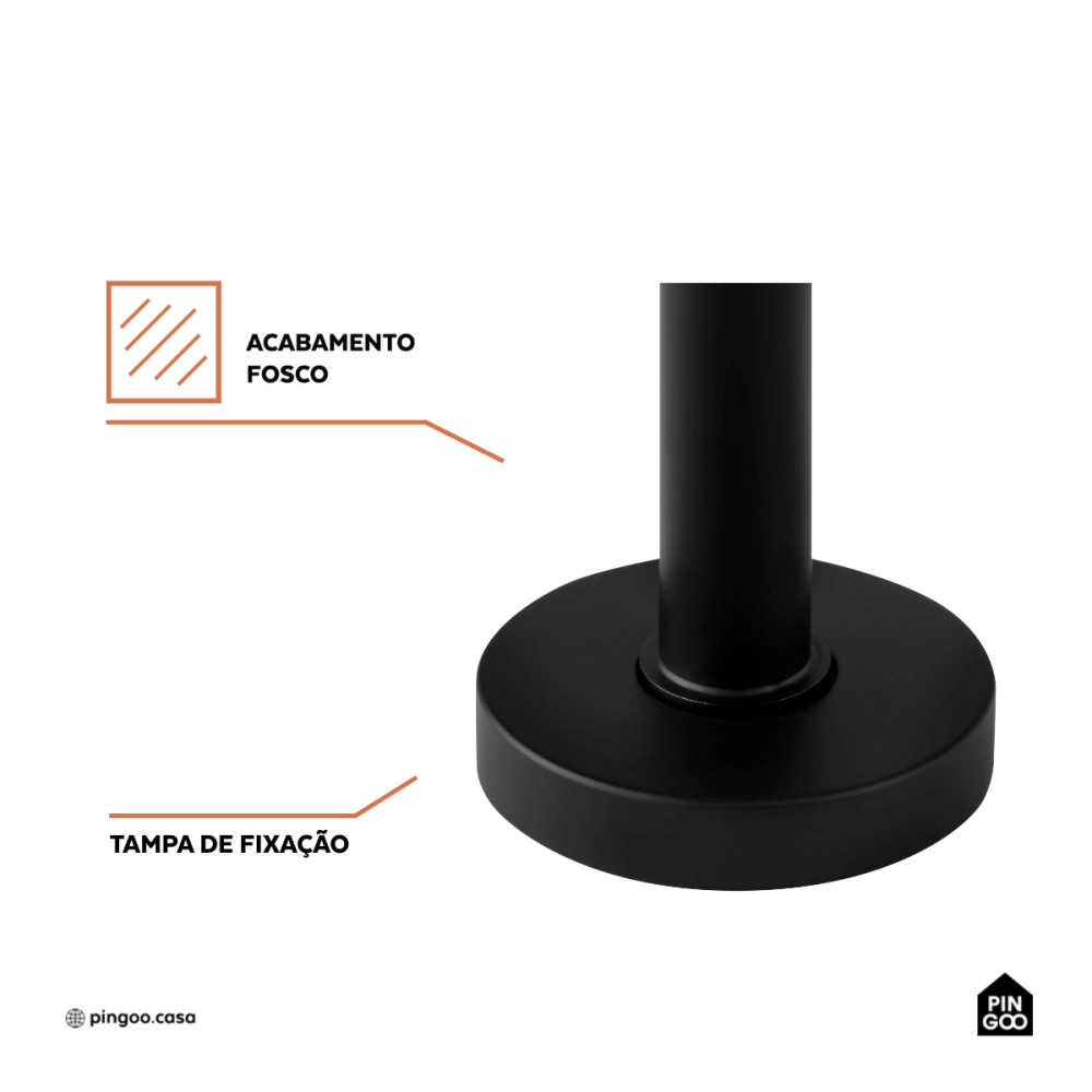 Torneira de banheiro monocomando alta Aurá Pingoo.casa - Preto