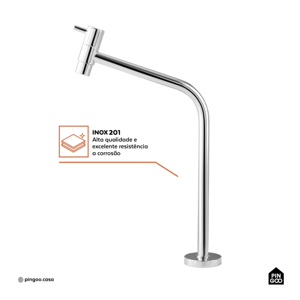 Torneira de banheiro alta Aurá Pingoo.casa - Prata Torneira de banheiro alta Aurá Pingoo.casa - Prata