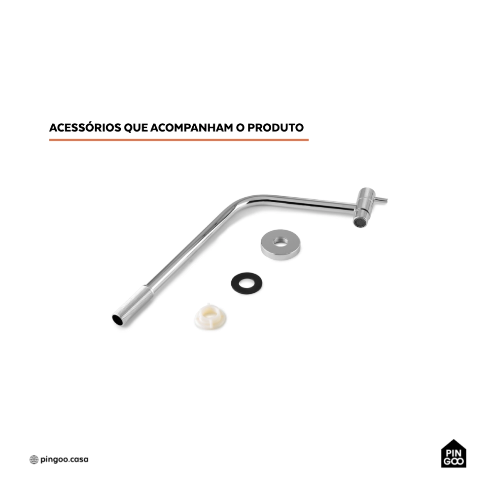 Torneira de banheiro alta Aurá Pingoo.casa - Prata Torneira de banheiro alta Aurá Pingoo.casa - Prata