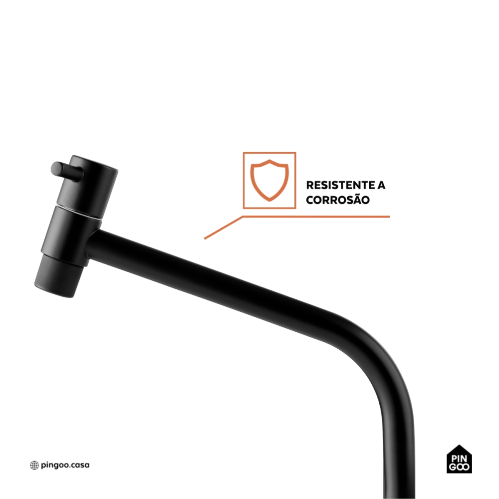 Torneira de banheiro alta Aurá Pingoo.casa - Preto