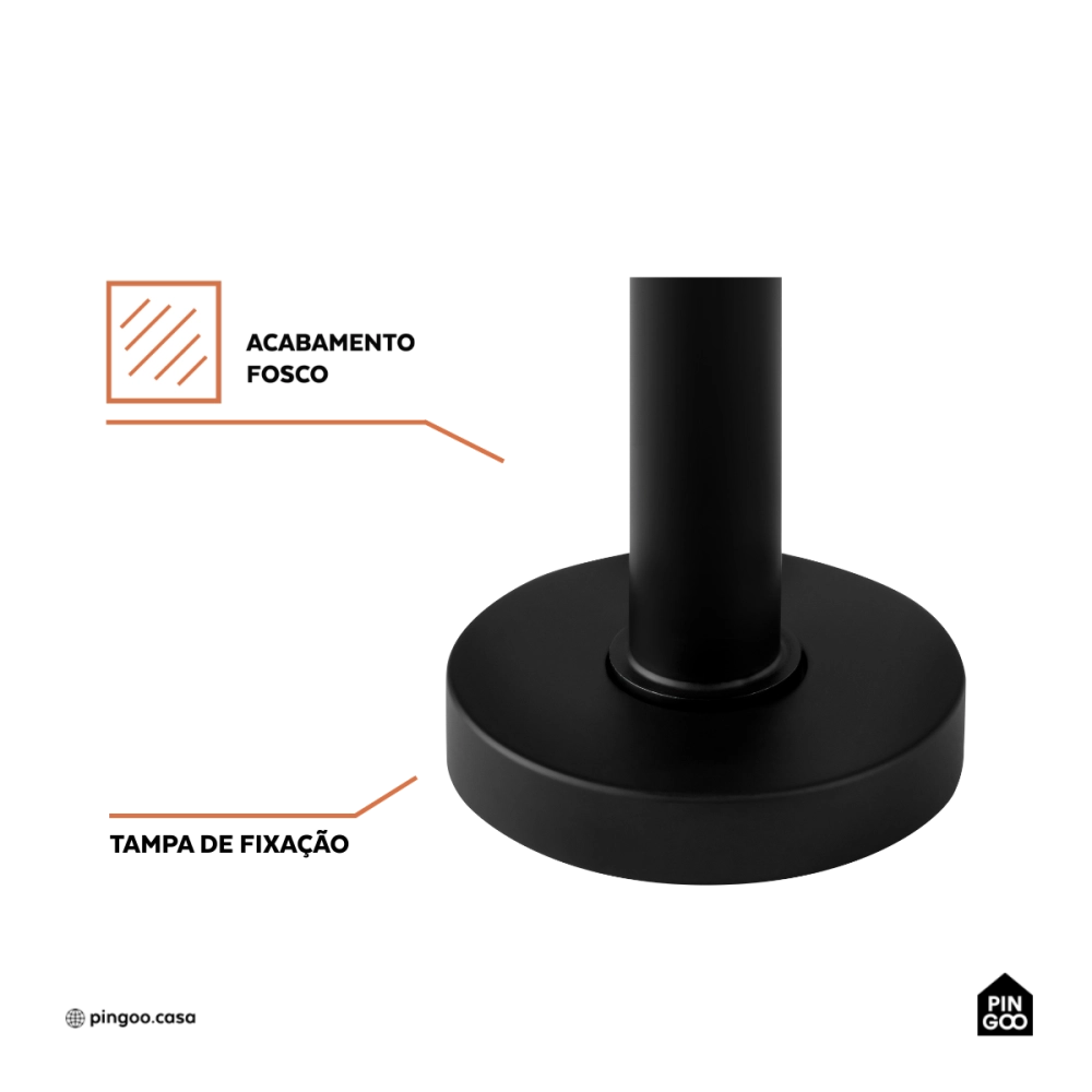 Torneira de banheiro monocomando baixa Aurá Pingoo.casa - Preto