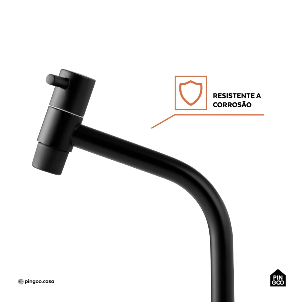 Torneira de banheiro baixa Aurá Pingoo.casa - Preto