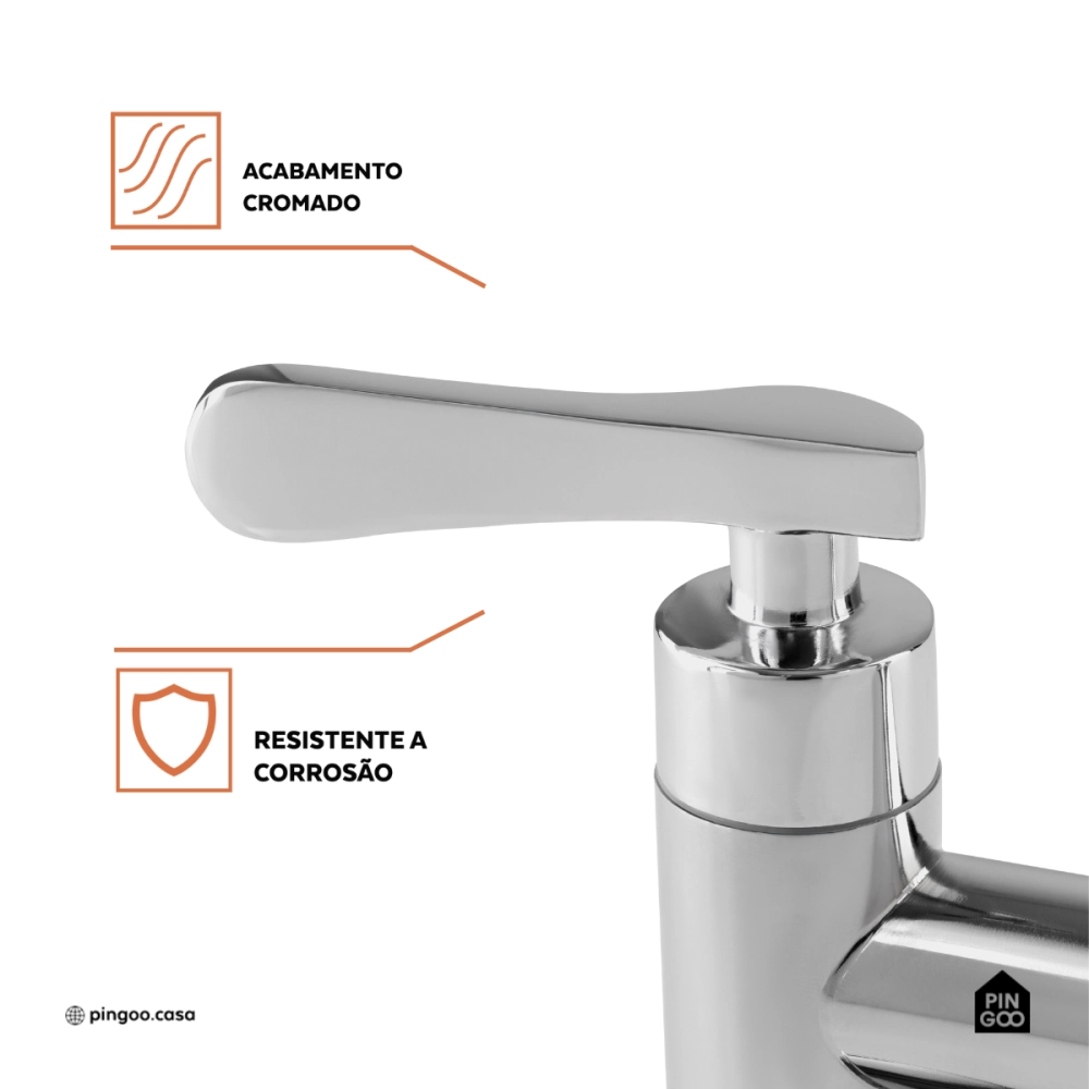 Torneira de cozinha flexivel misturador duplo comando Itaguari Pingoo.casa - Prata