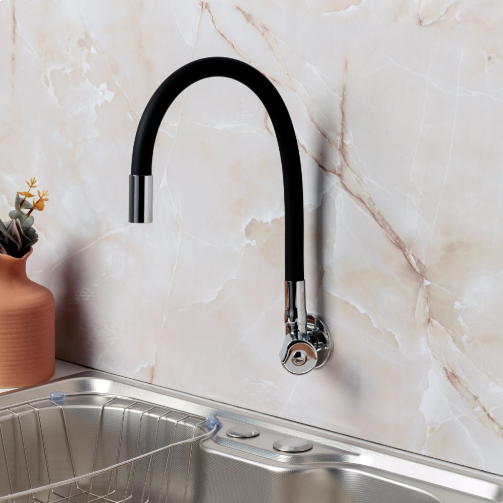 Torneira de cozinha flexivel parede Itaguari Pingoo.casa - Prata