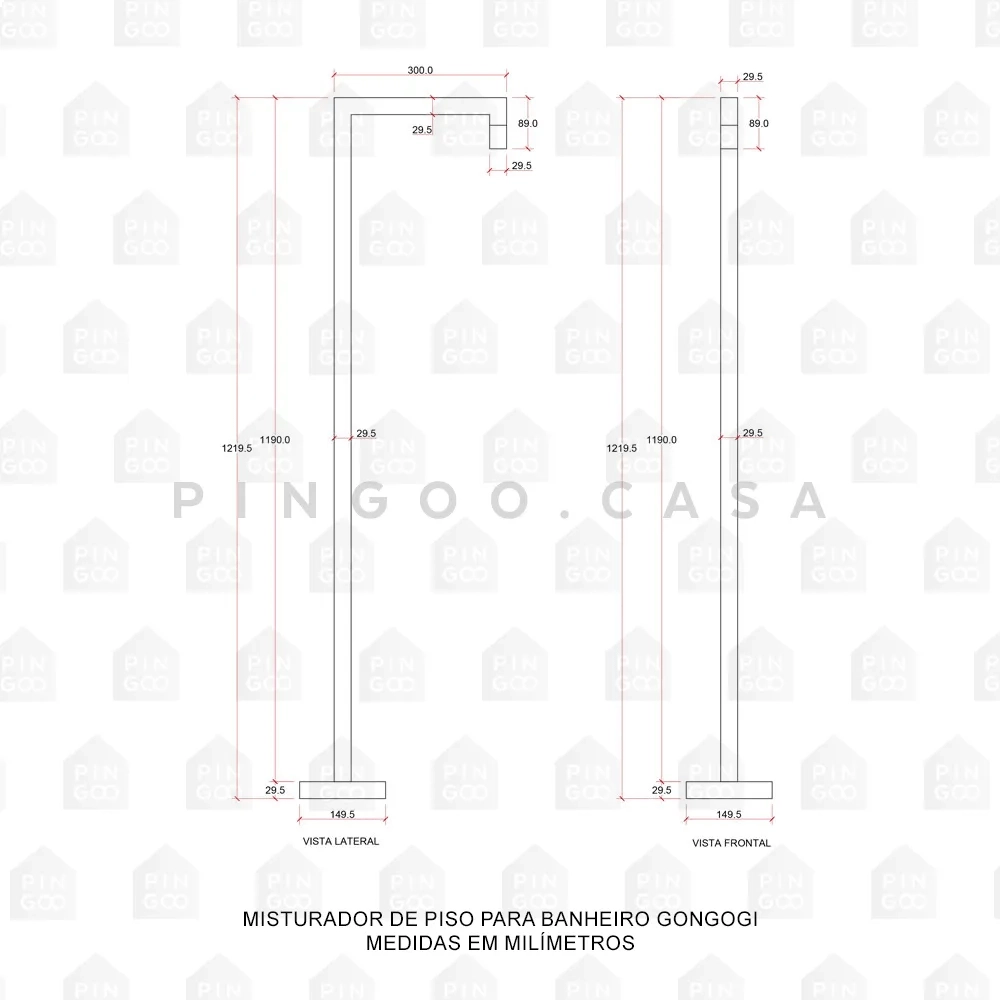 Torneira de Piso para Banheiro Gongogi Prata