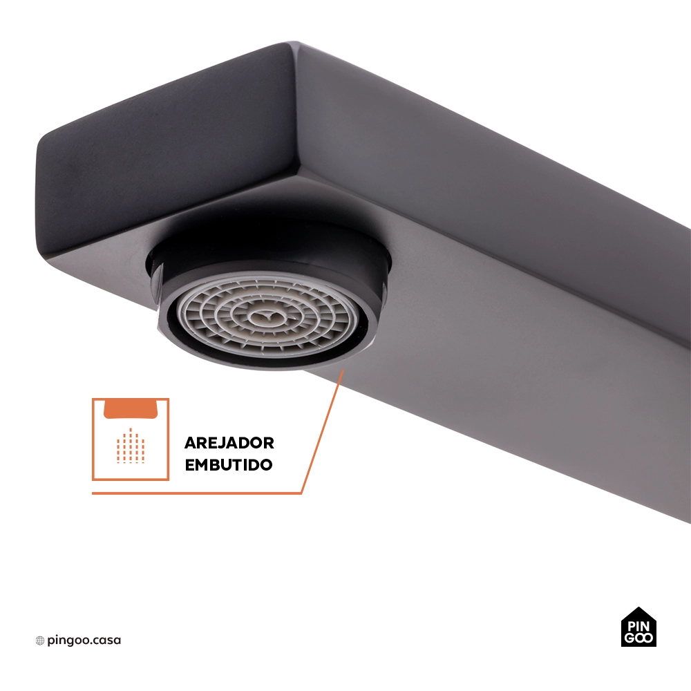 Torneira para Banheiro Misturador Duplo Comando Purangi Baixa - Preto
