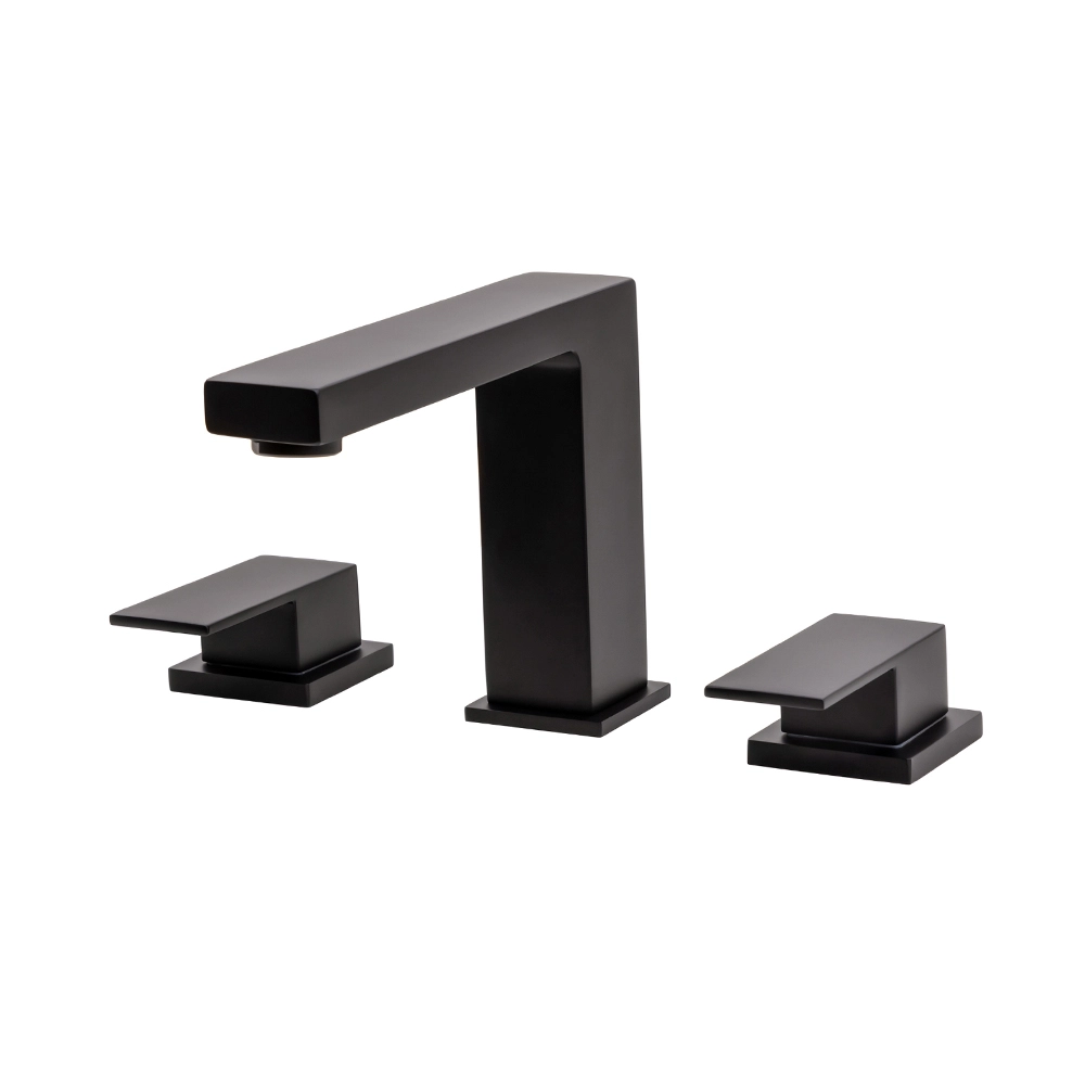 Torneira para Banheiro Misturador Duplo Comando Purangi Baixa - Preto