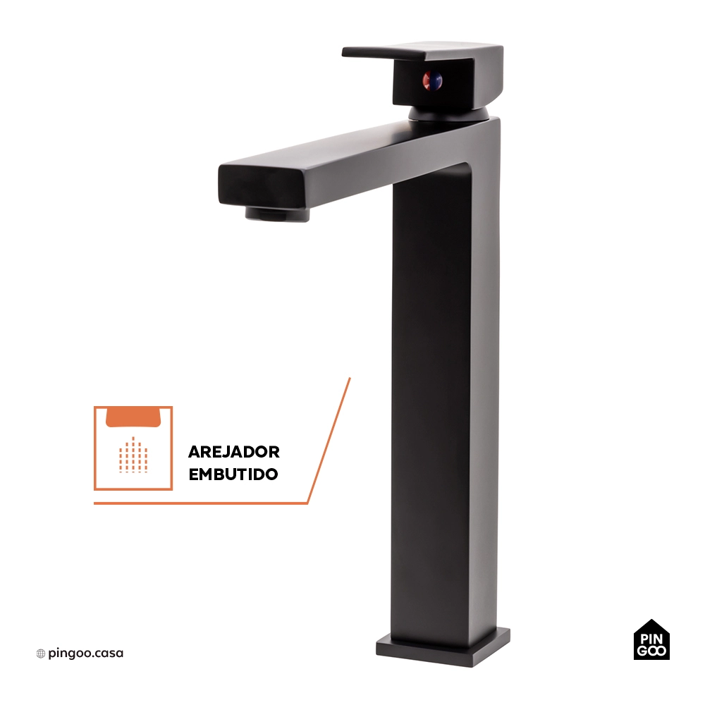 Torneira para Banheiro Misturador Monocomando Purangi Alta - Preto