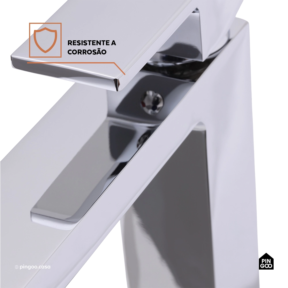 Torneira para Banheiro Misturador Monocomando Purangi Baixa - Prata