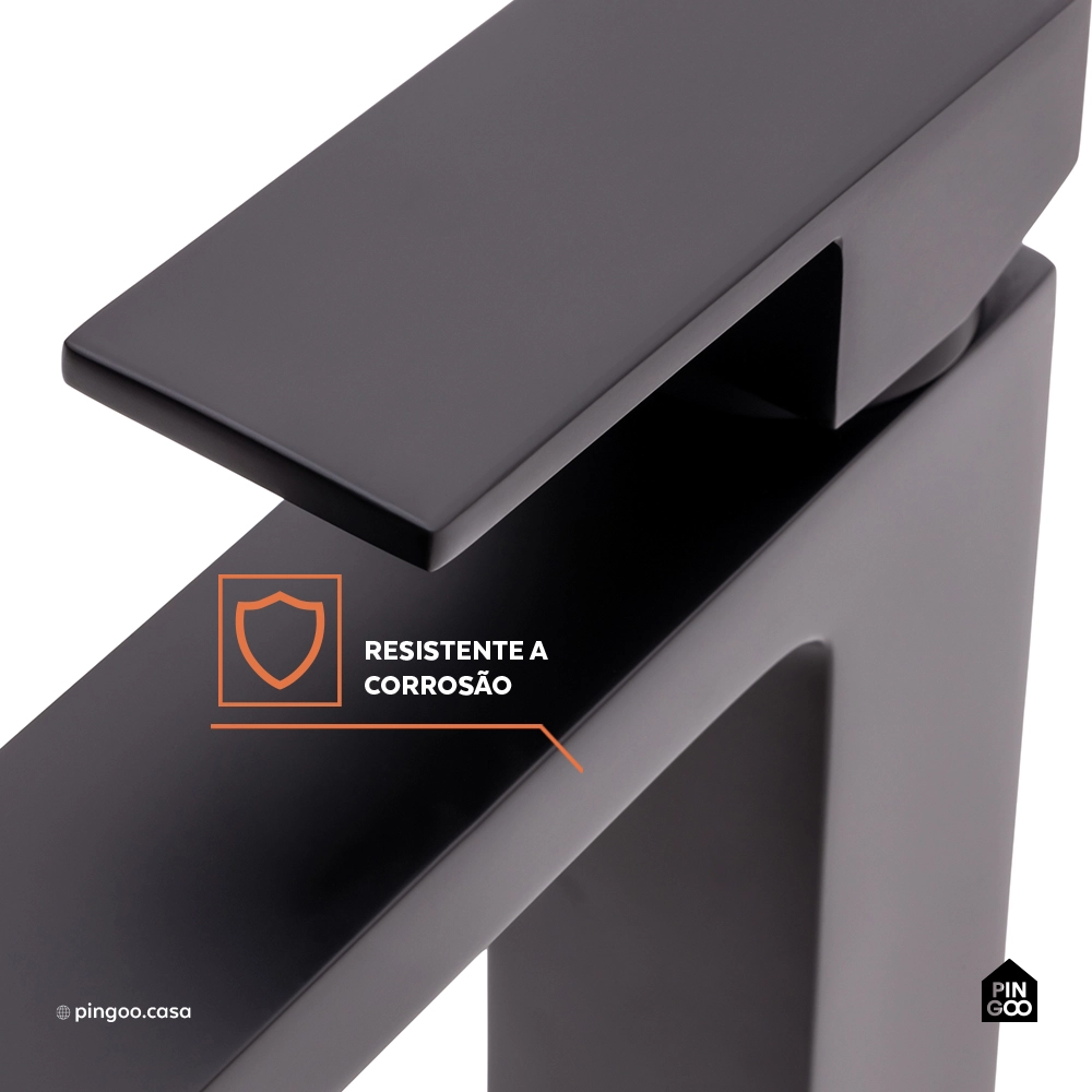 Torneira para Banheiro Misturador Monocomando Purangi Baixa - Preto