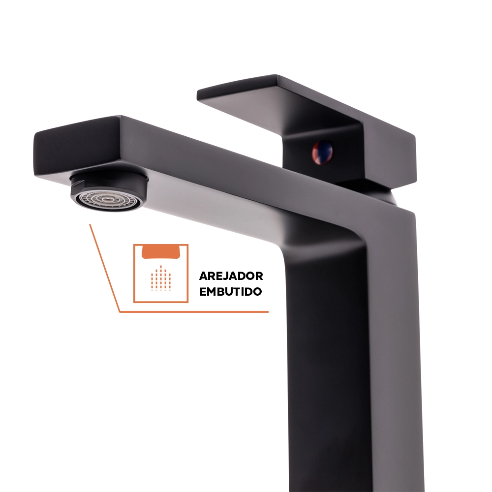 Torneira para Banheiro Misturador Monocomando Purangi Baixa - Preto