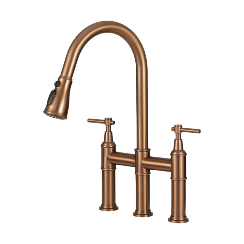 Torneira para Cozinha Gourmet Misturador Extensível Duplo Comando Aço Inox 304 Içá Dourado Rose Torneira para Cozinha Gourmet Misturador Extensível Duplo Comando Aço Inox 304 Içá Dourado Rose