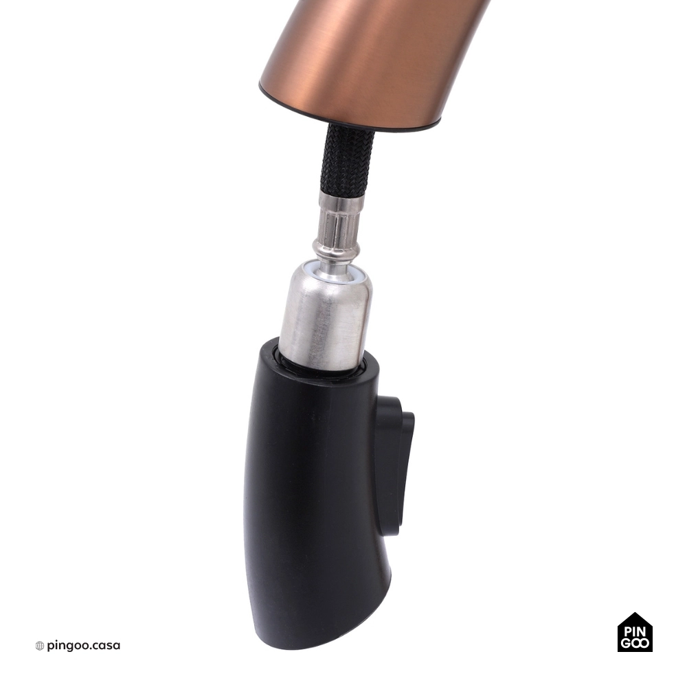 Torneira para Cozinha Gourmet Misturador Monocomando Extensível Juruá Dourado Rose Escovado