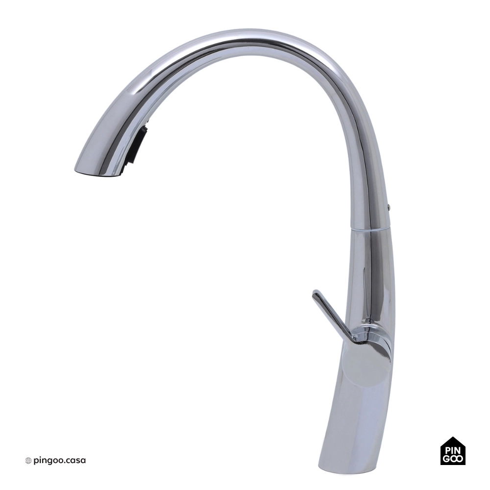 Torneira para Cozinha Gourmet Misturador Monocomando Extensível Juruá Prata