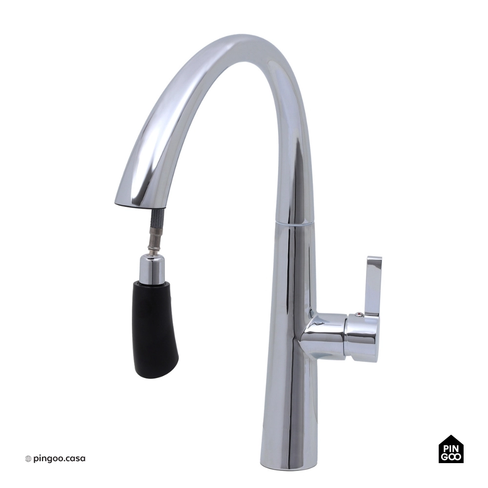 Torneira para Cozinha Gourmet Misturador Monocomando Extensível Juruá Prata