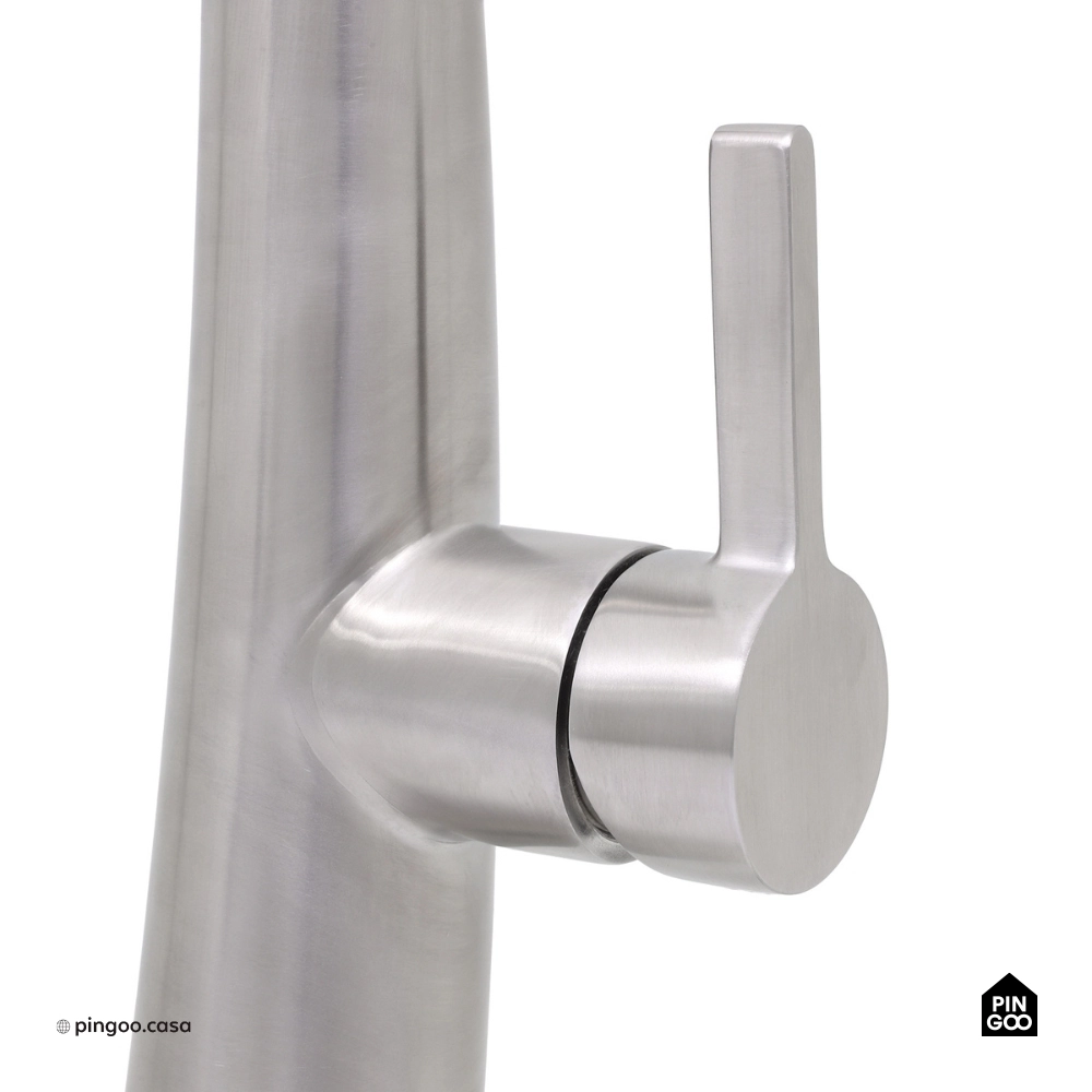Torneira para Cozinha Gourmet Misturador Monocomando Extensível Juruá Prata Escovado