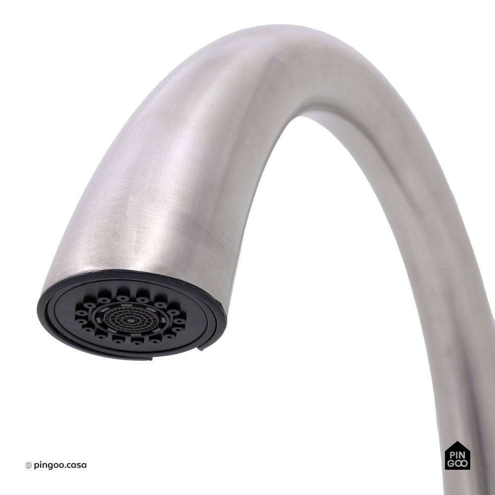 Torneira para Cozinha Gourmet Misturador Monocomando Extensível Juruá Prata Escovado