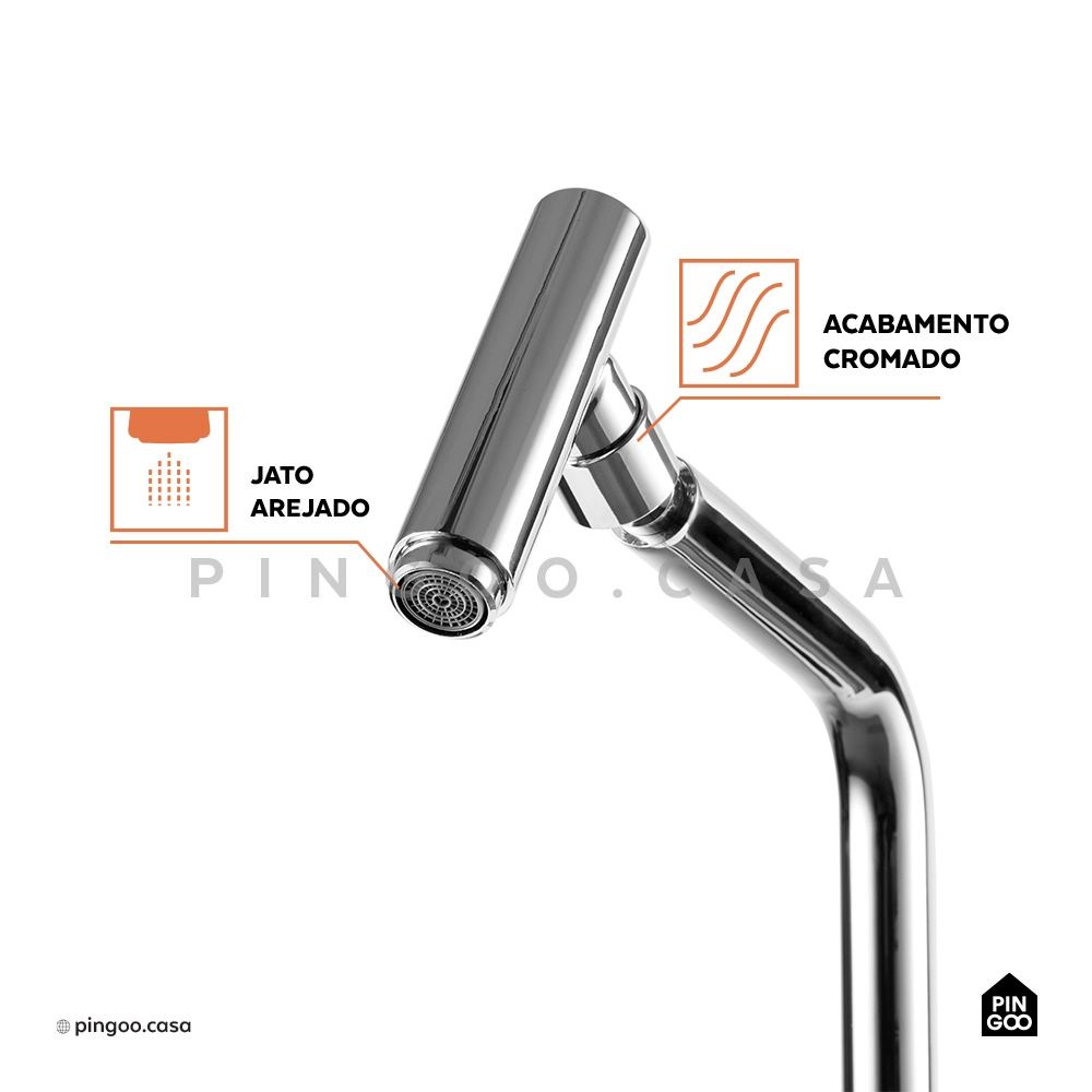 Torneira Para Cozinha Gourmet Misturador Monocomando Utinga Prata