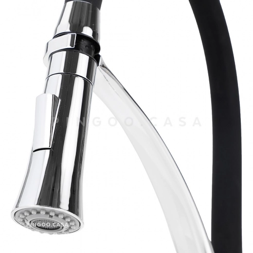 Torneira para Cozinha Gourmet Misturador Monocomando Solimões Prata e Preto
