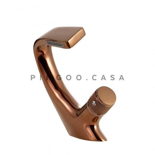 Torneira para Banheiro Cascata Misturador Monocomando Baixa Cairu Dourado Rose