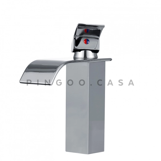 Torneira para Banheiro Cascata Misturador Monocomando Baixa Paraná Prata