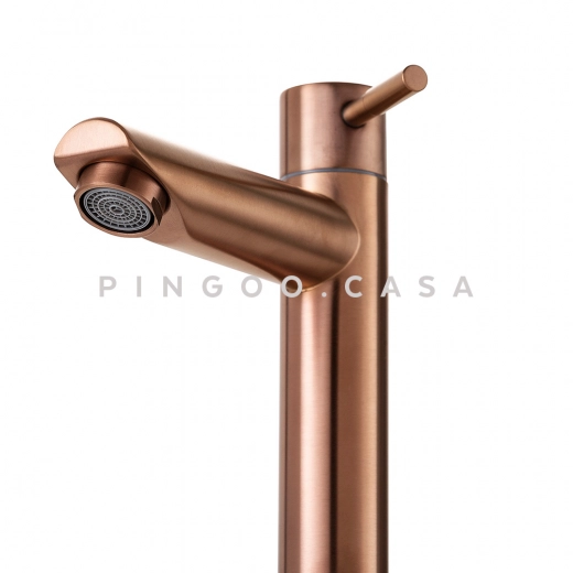 Torneira para Banheiro em Aço Inox Escovado Alta Amazonas Dourado Rose