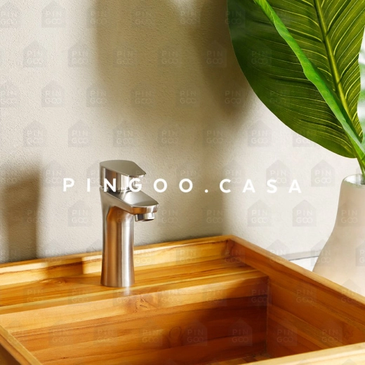 Torneira para Banheiro Misturador Monocomando Baixa Aço Inox 304 Araguaia Prata Escovado
