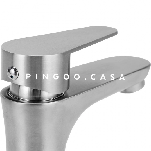 Torneira para Banheiro Misturador Monocomando Baixa Aço Inox 304 Araguaia Prata Escovado