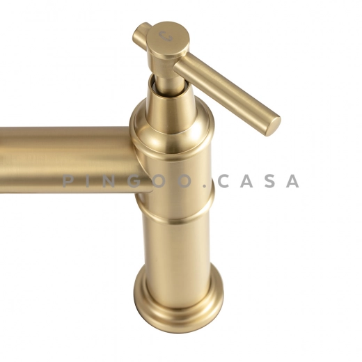 Torneira para Cozinha Gourmet Misturador Extensível Duplo Comando Aço Inox 304 Içá Dourado Torneira para Cozinha Gourmet Misturador Extensível Duplo Comando Aço Inox 304 Içá Dourado