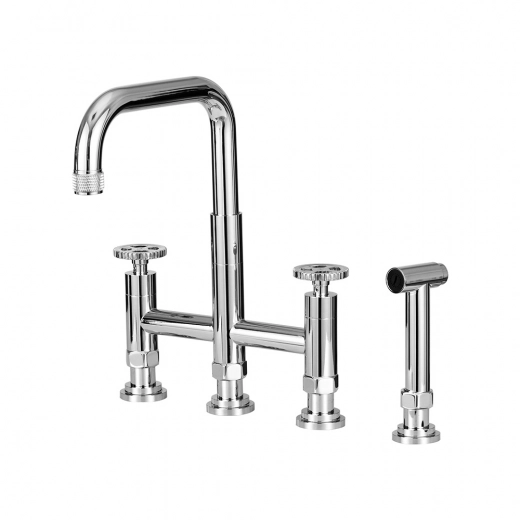 Torneira para Cozinha Gourmet Misturador Extensível Duplo Comando Aço Inox 304 Jutaí Prata