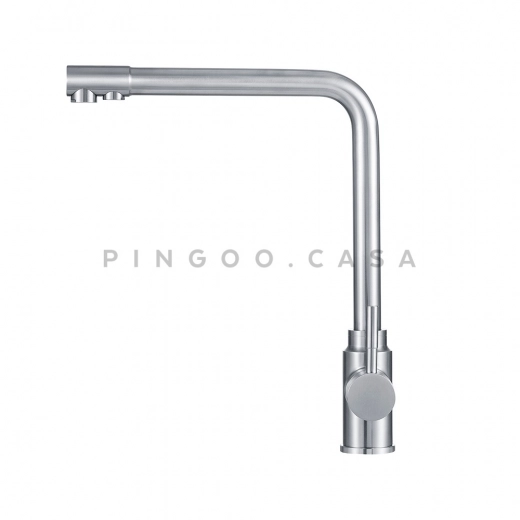 Torneira para Cozinha Misturador Monocomando Entrada para Filtro Aço Inox 304 Pojuca Prata Escovado