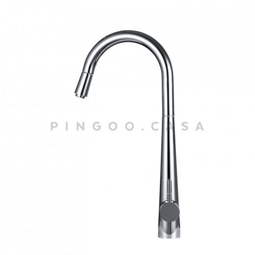 Torneira para Cozinha Gourmet Misturador Monocomando Extensível Em Aço Inox 304 Apurema Prata