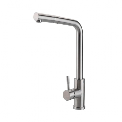 Torneira para Cozinha Gourmet Misturador Monocomando Extensível Aço Inox 304 Gurupi Prata Escovado