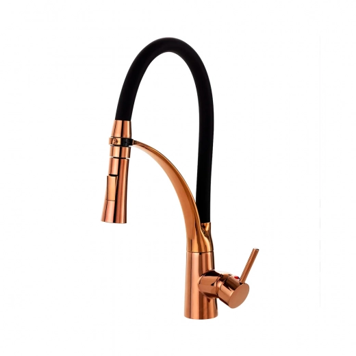 Torneira para Cozinha Gourmet Misturador Monocomando Solimões Dourado Rose