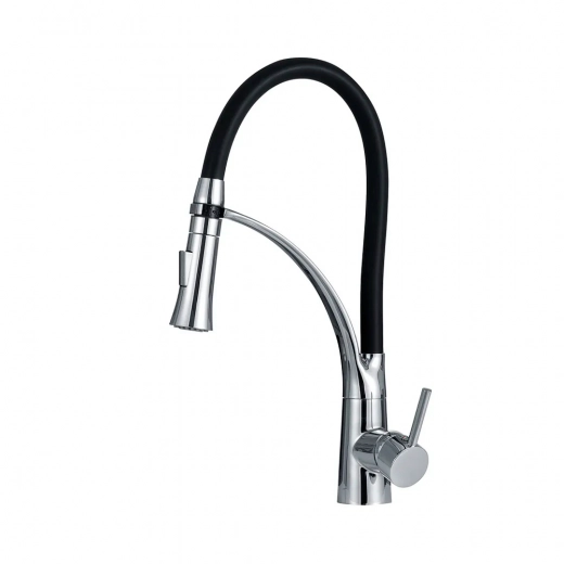 Torneira para Cozinha Gourmet Misturador Monocomando Solimões Prata e Preto