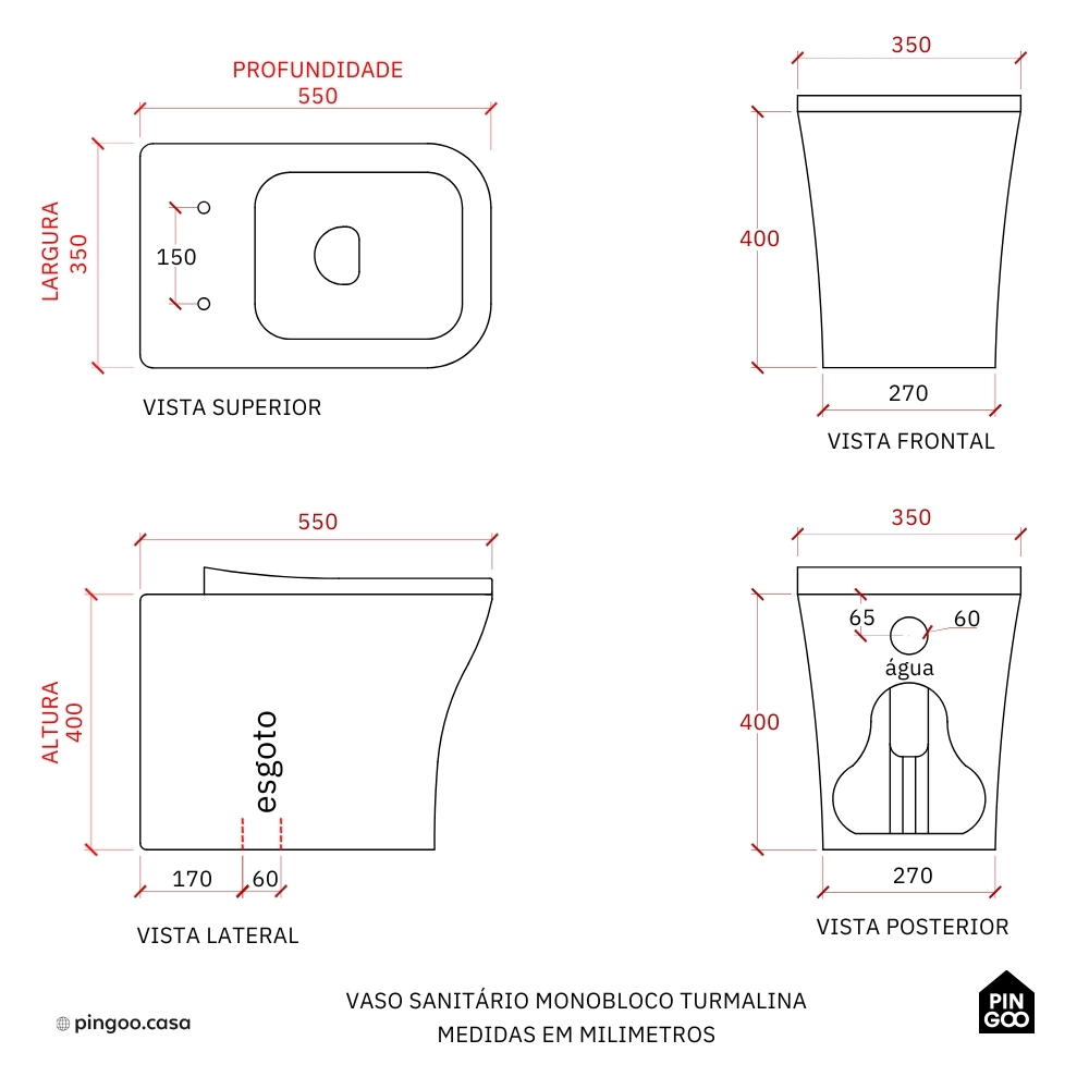 Vaso Sanitário Convencional Turmalina Branco
