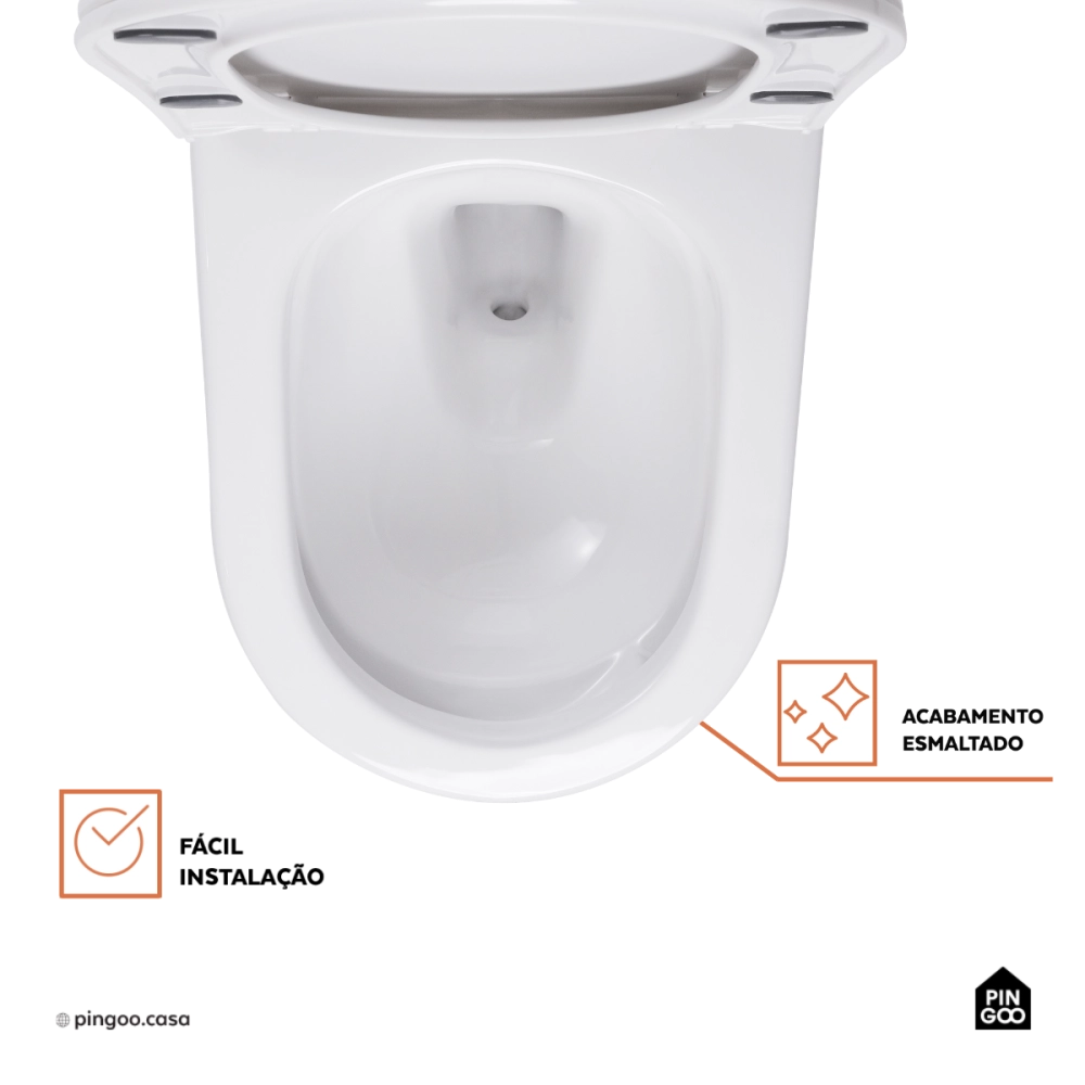 Vaso Sanitário Monobloco Caixa Acoplada Privada Barita Pingoo.casa - Branco